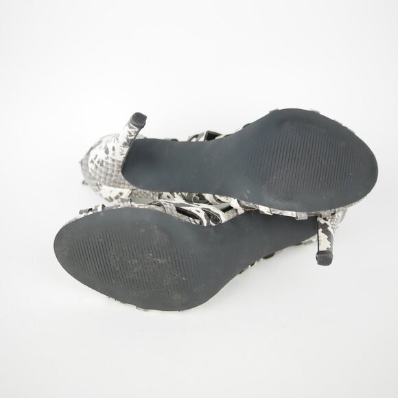 MADDEN GIRL Women's 7.5 Gray & beige snake print high heel sandals shoes DALISSA - Picture 9 of 11